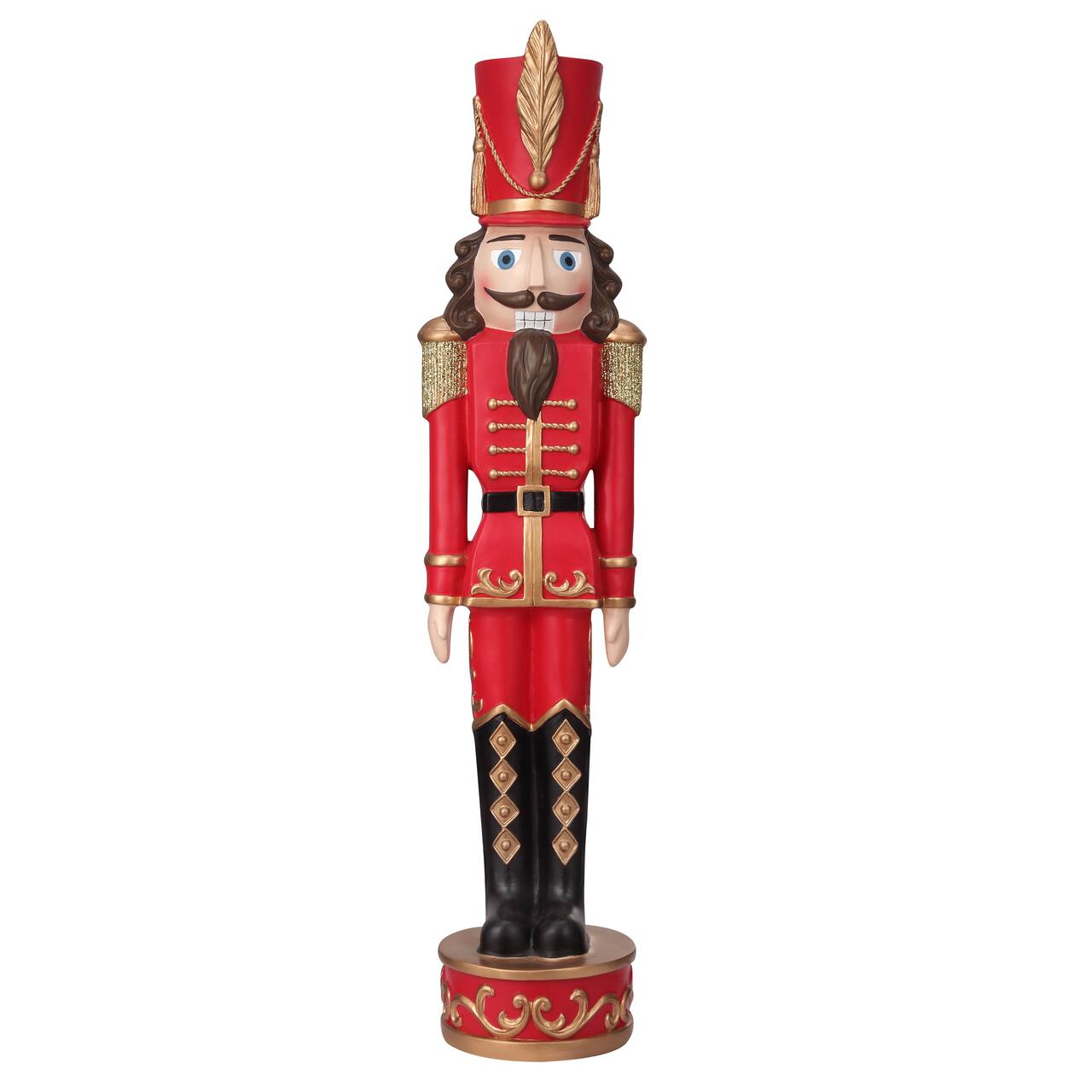 Haute Decor 37" Dark Red & Gold Decorative Christmas Nutcracker